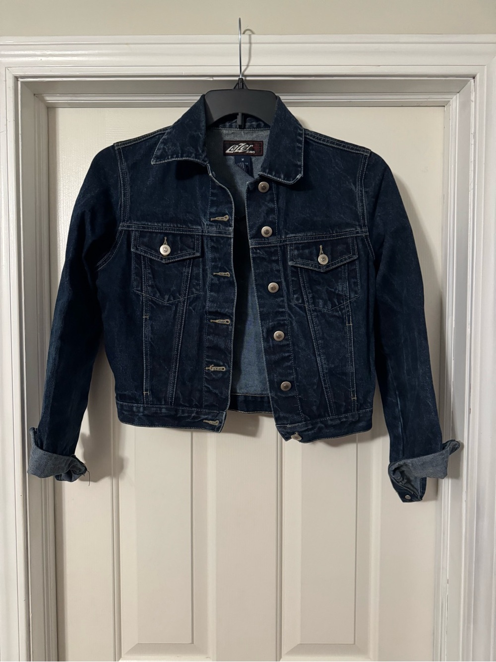 Classic Dark Blue Denim Jacket - Women